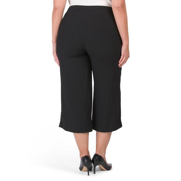New Vince Camuto Plus Plus High Rise Crop Wide Leg Zip Pocket Dress Pants - Picture 2 of 7
